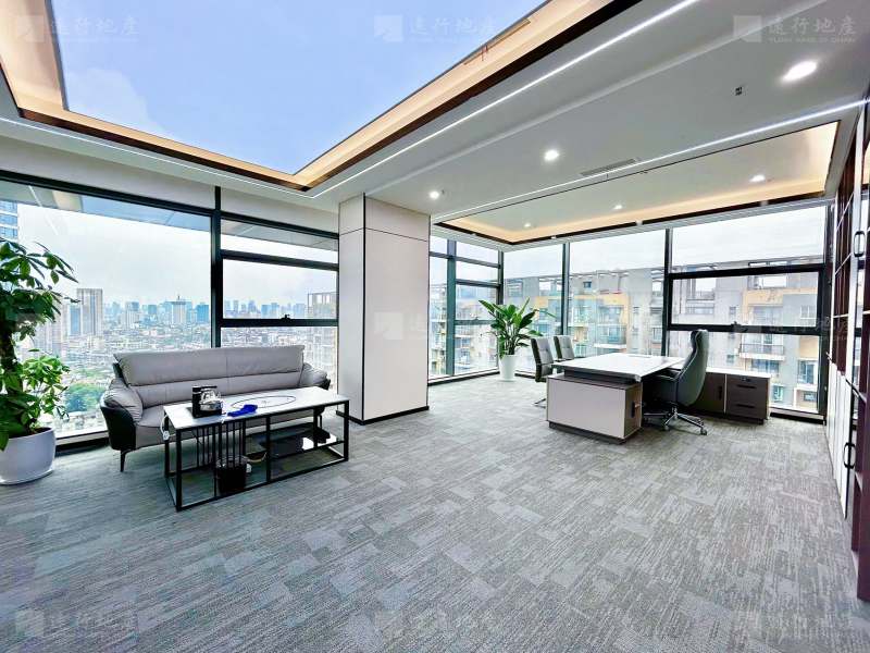 无加时费丨华府国际610平 超大办公室 双面采光 精装带家具_3