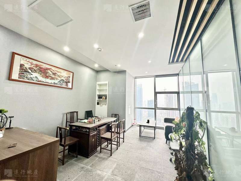 香港路地铁口丨半层豪华装修丨大气总裁办公室_4
